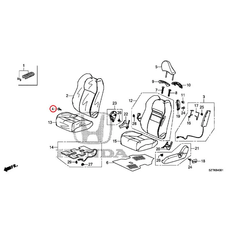 [NEW] JDM HONDA CR-Z ZF2 2014 Front Seat (Passenger Side) GENUINE OEM - Image 6
