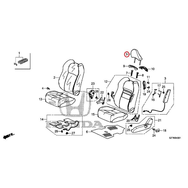 [NEW] JDM HONDA CR-Z ZF2 2014 Front Seat (Passenger Side) GENUINE OEM - Image 7
