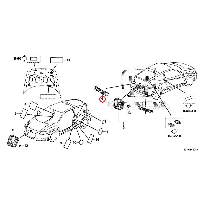[NEW] JDM HONDA CR-Z ZF2 2014 Emblem/Caution Label GENUINE OEM - Image 9