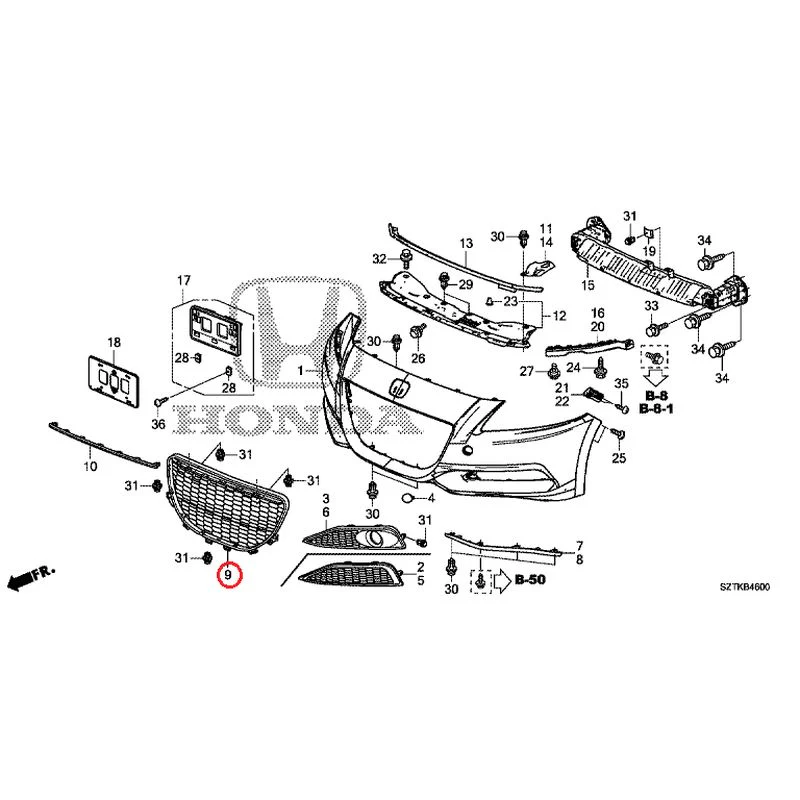 [NEW] JDM HONDA CR-Z ZF2 2014 Front Bumper GENUINE OEM - Image 21