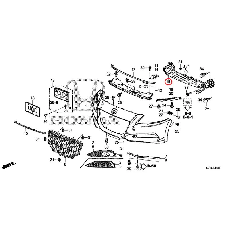 [NEW] JDM HONDA CR-Z ZF2 2014 Front Bumper GENUINE OEM - Image 29