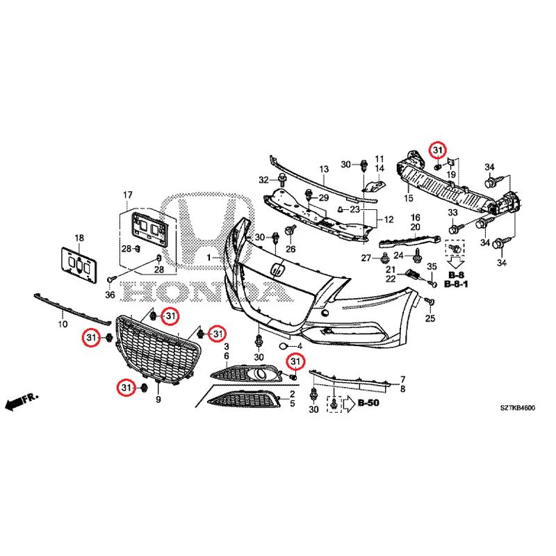 [NEW] JDM HONDA CR-Z ZF2 2014 Front Bumper GENUINE OEM - Image 44