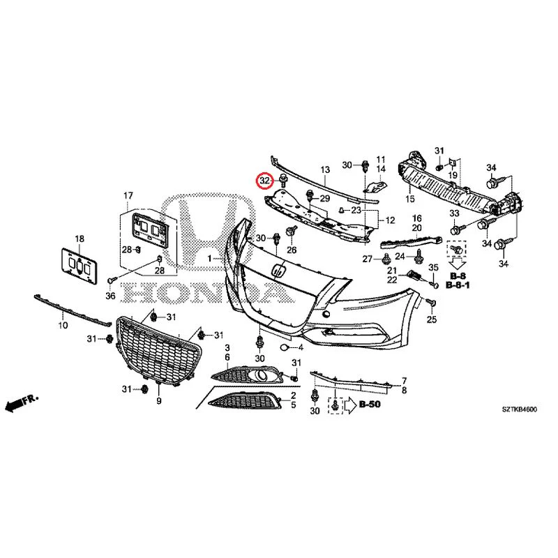 [NEW] JDM HONDA CR-Z ZF2 2014 Front Bumper GENUINE OEM - Image 45