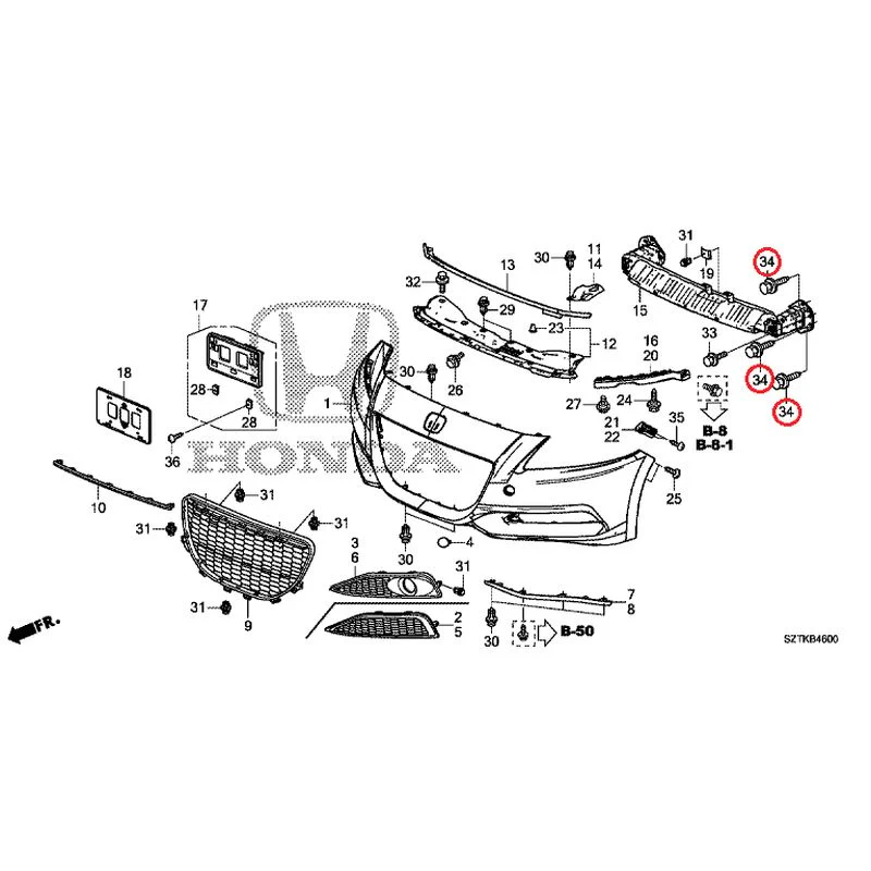 [NEW] JDM HONDA CR-Z ZF2 2014 Front Bumper GENUINE OEM - Image 47