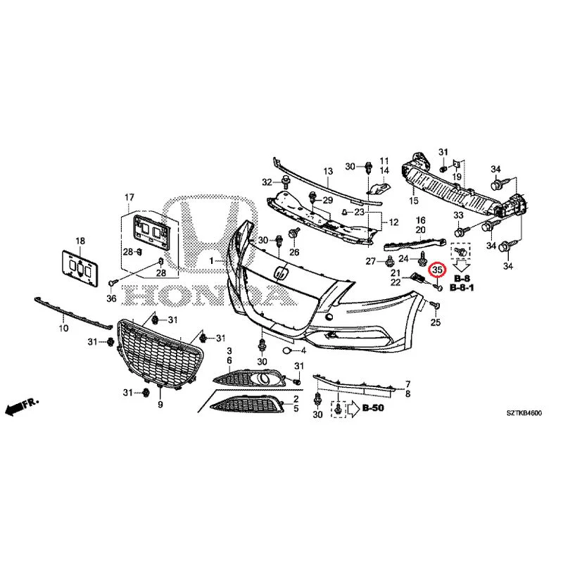 [NEW] JDM HONDA CR-Z ZF2 2014 Front Bumper GENUINE OEM - Image 48
