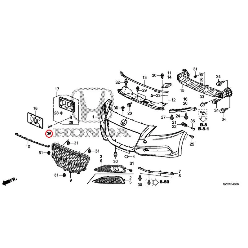 [NEW] JDM HONDA CR-Z ZF2 2014 Front Bumper GENUINE OEM - Image 49