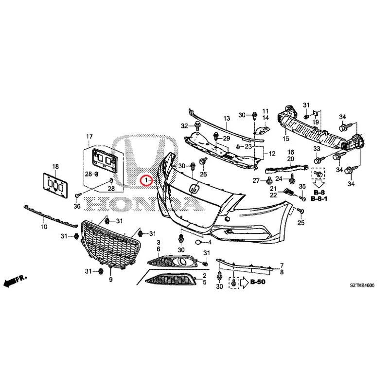 [NEW] JDM HONDA CR-Z ZF2 2014 Front Bumper GENUINE OEM - Image 5