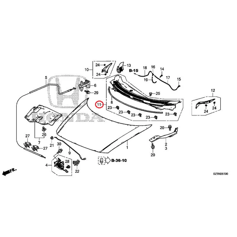 [NEW] JDM HONDA CR-Z ZF2 2014 Hood GENUINE OEM - Image 12