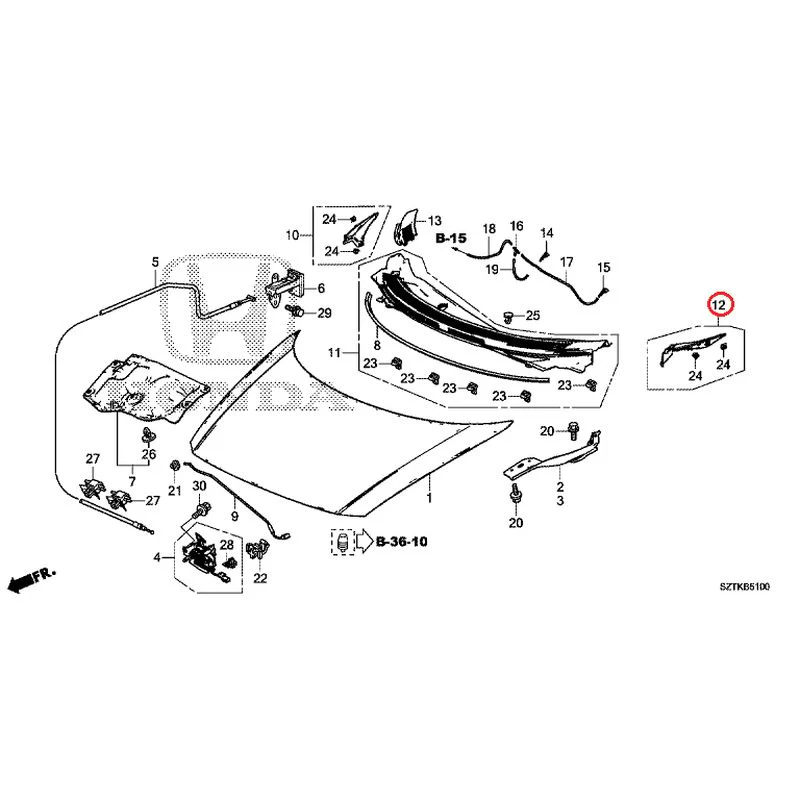 [NEW] JDM HONDA CR-Z ZF2 2014 Hood GENUINE OEM - Image 13