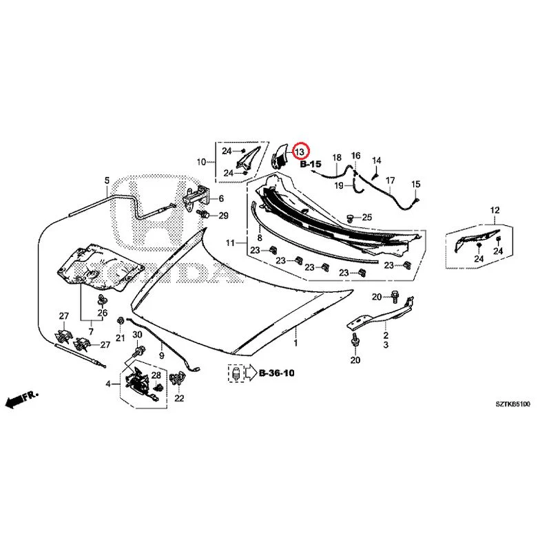 [NEW] JDM HONDA CR-Z ZF2 2014 Hood GENUINE OEM - Image 14