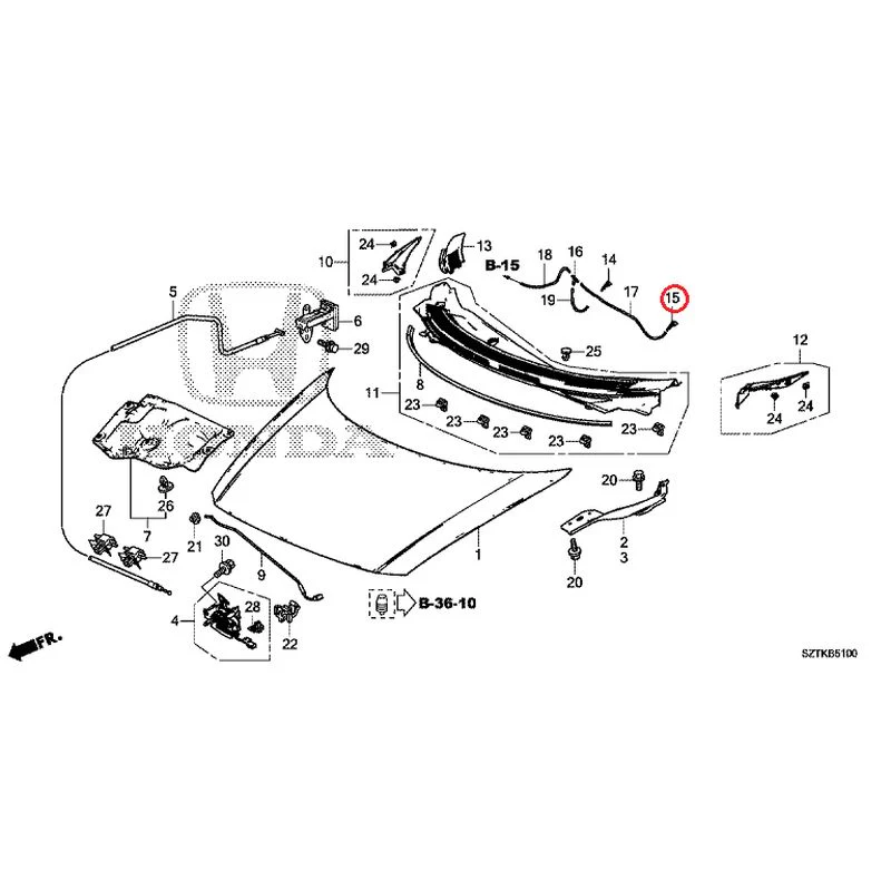 [NEW] JDM HONDA CR-Z ZF2 2014 Hood GENUINE OEM - Image 16