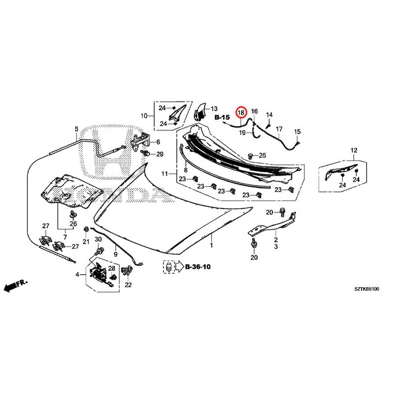 [NEW] JDM HONDA CR-Z ZF2 2014 Hood GENUINE OEM - Image 19