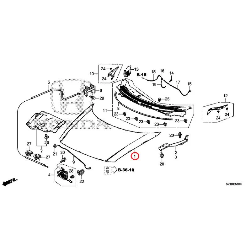 [NEW] JDM HONDA CR-Z ZF2 2014 Hood GENUINE OEM - Image 2