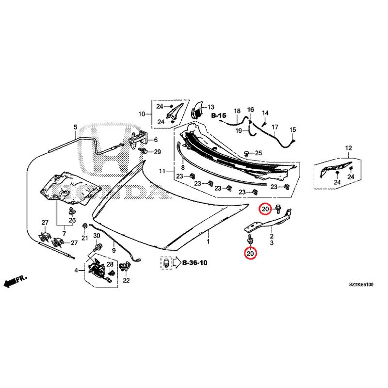 [NEW] JDM HONDA CR-Z ZF2 2014 Hood GENUINE OEM - Image 21