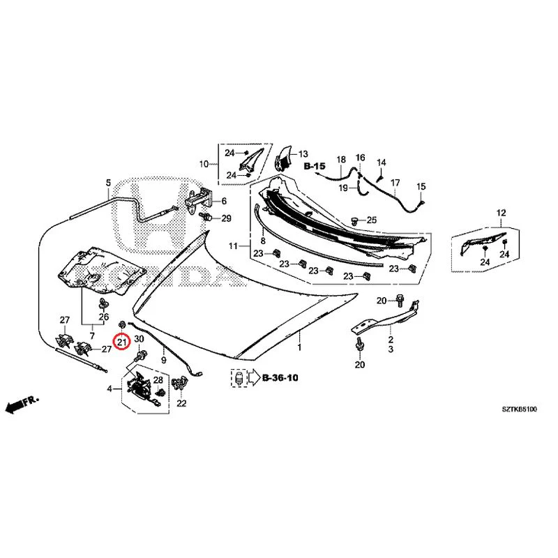 [NEW] JDM HONDA CR-Z ZF2 2014 Hood GENUINE OEM - Image 22