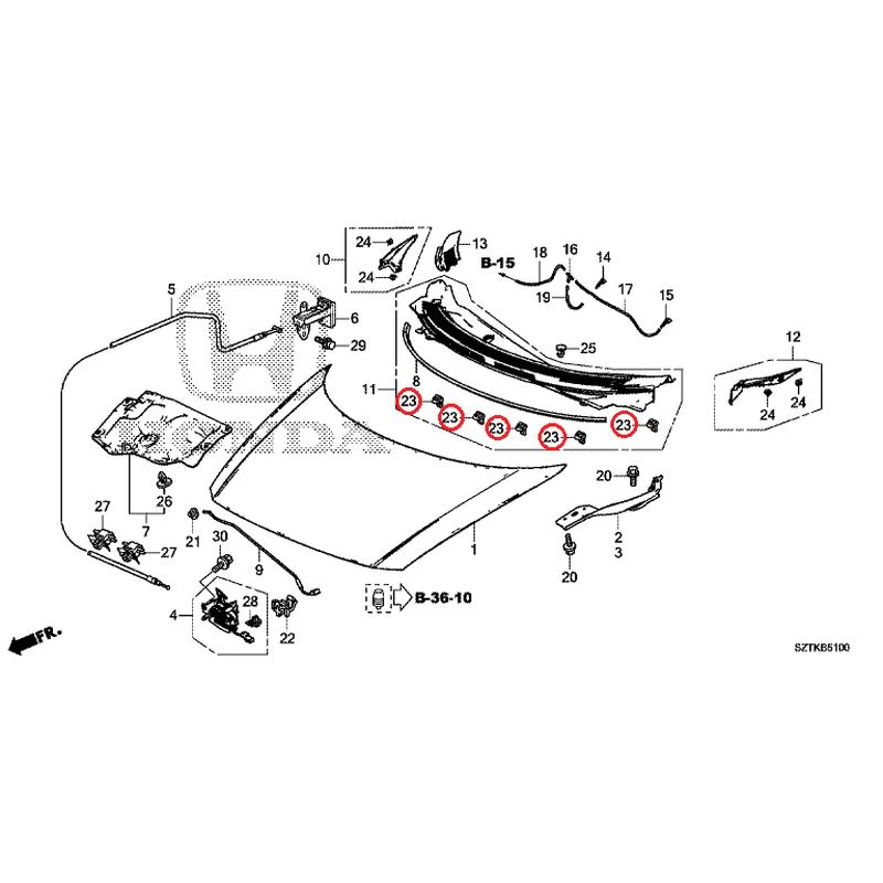 [NEW] JDM HONDA CR-Z ZF2 2014 Hood GENUINE OEM - Image 24