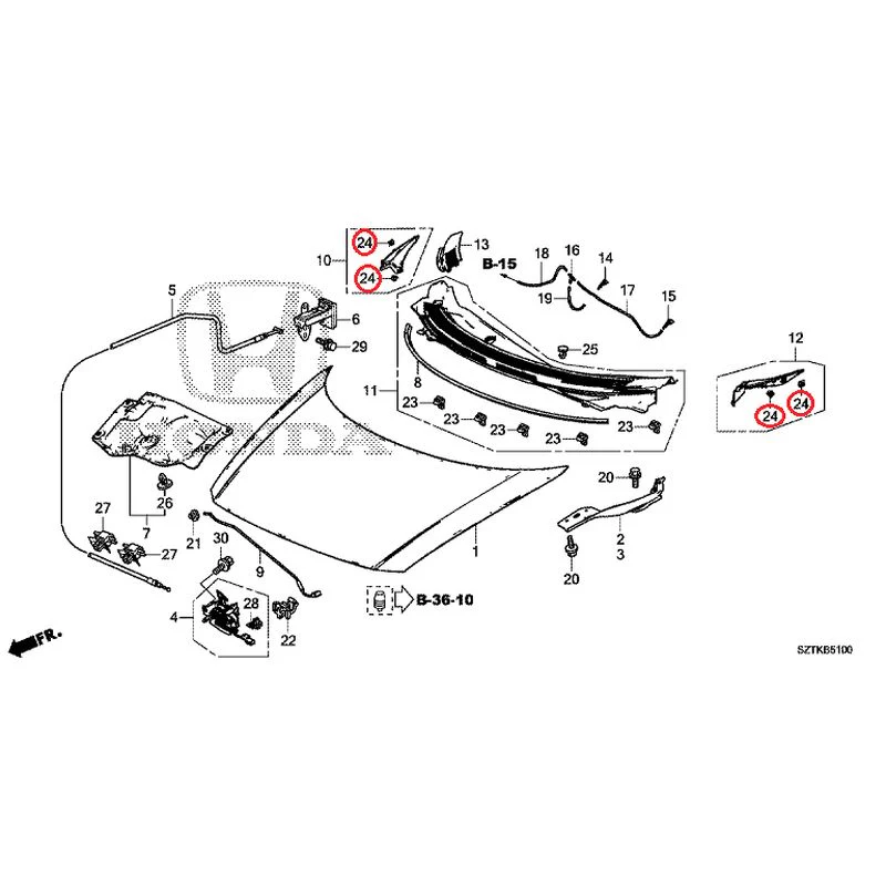 [NEW] JDM HONDA CR-Z ZF2 2014 Hood GENUINE OEM - Image 25