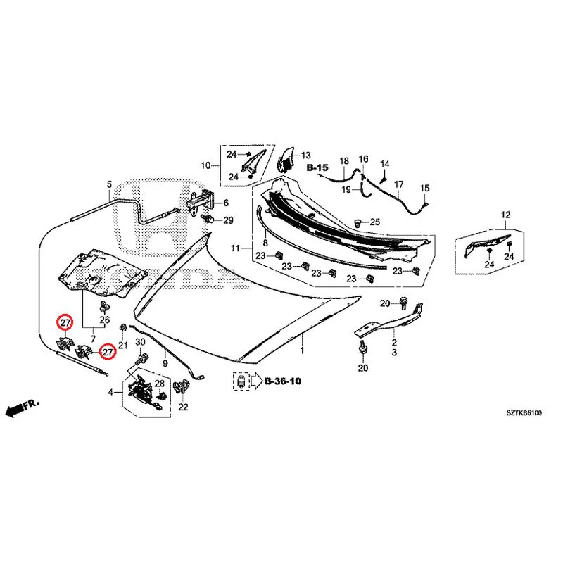 [NEW] JDM HONDA CR-Z ZF2 2014 Hood GENUINE OEM - Image 28