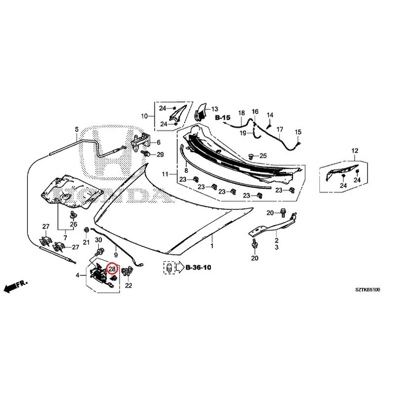 [NEW] JDM HONDA CR-Z ZF2 2014 Hood GENUINE OEM - Image 29