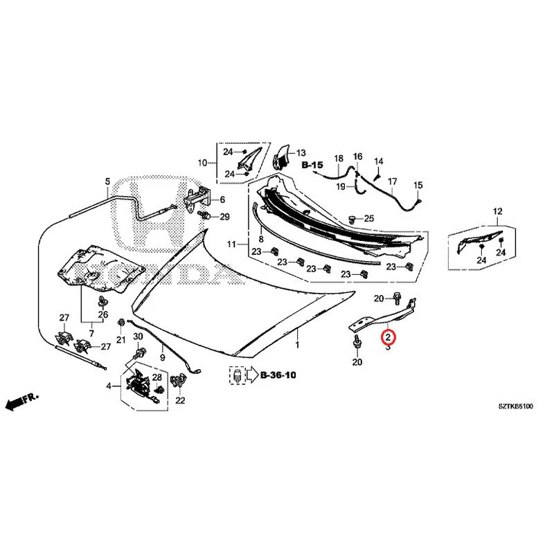 [NEW] JDM HONDA CR-Z ZF2 2014 Hood GENUINE OEM - Image 3