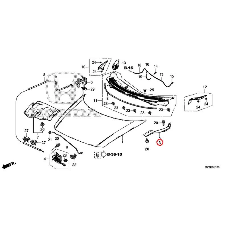 [NEW] JDM HONDA CR-Z ZF2 2014 Hood GENUINE OEM - Image 4