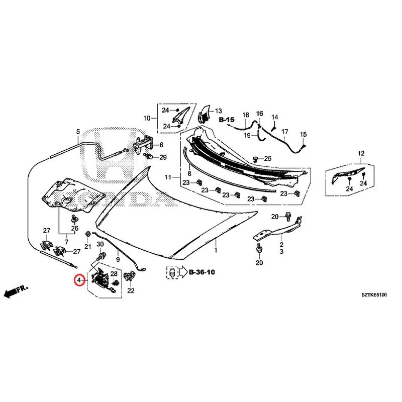 [NEW] JDM HONDA CR-Z ZF2 2014 Hood GENUINE OEM - Image 5