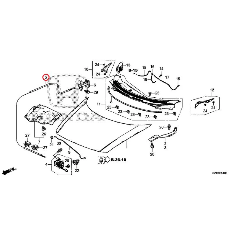 [NEW] JDM HONDA CR-Z ZF2 2014 Hood GENUINE OEM - Image 6