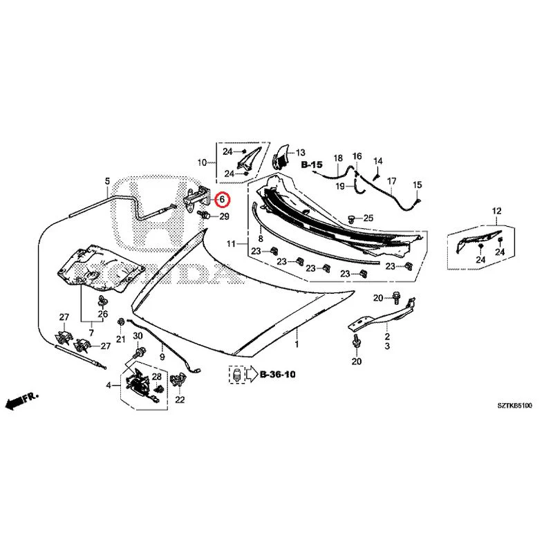 [NEW] JDM HONDA CR-Z ZF2 2014 Hood GENUINE OEM - Image 7