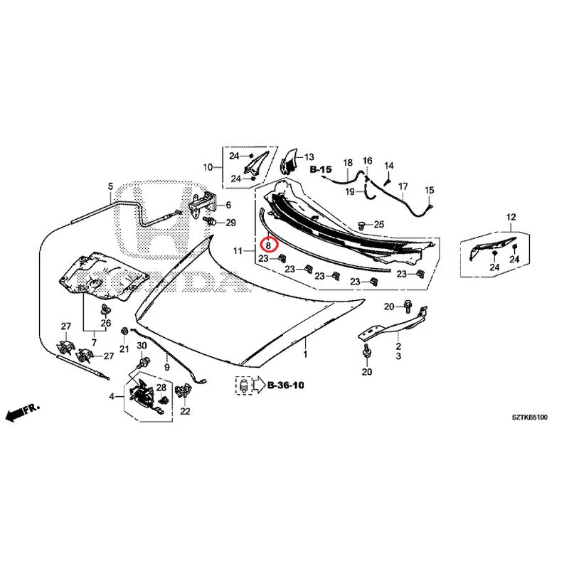 [NEW] JDM HONDA CR-Z ZF2 2014 Hood GENUINE OEM - Image 9
