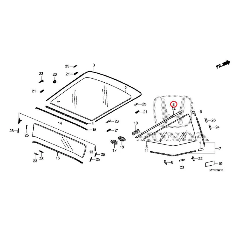 [NEW] JDM HONDA CR-Z ZF2 2014 Rear Windshield Glass GENUINE OEM - Image 11