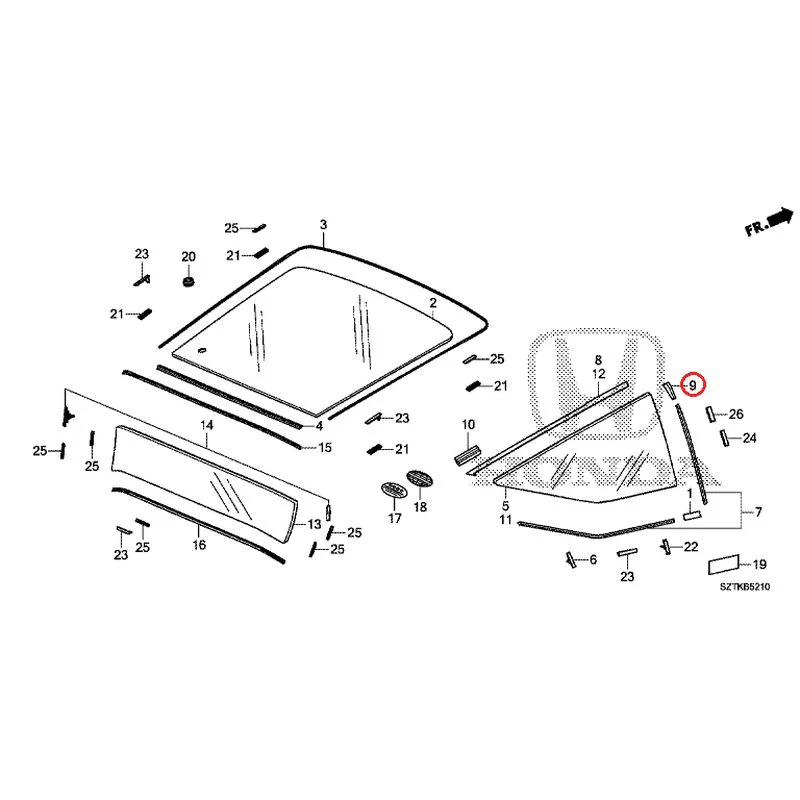 [NEW] JDM HONDA CR-Z ZF2 2014 Rear Windshield Glass GENUINE OEM - Image 12