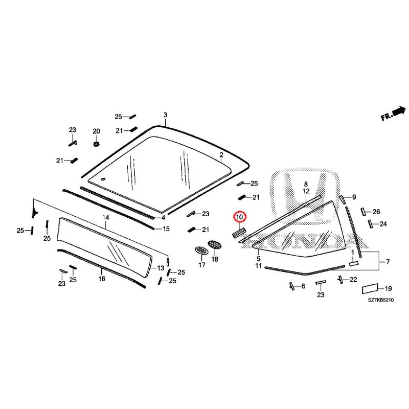 [NEW] JDM HONDA CR-Z ZF2 2014 Rear Windshield Glass GENUINE OEM - Image 13