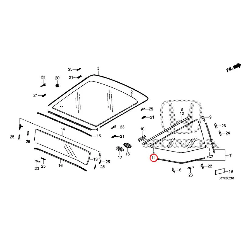 [NEW] JDM HONDA CR-Z ZF2 2014 Rear Windshield Glass GENUINE OEM - Image 15