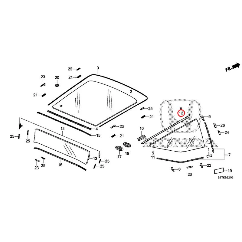 [NEW] JDM HONDA CR-Z ZF2 2014 Rear Windshield Glass GENUINE OEM - Image 16