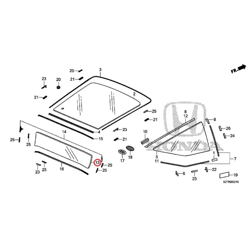 [NEW] JDM HONDA CR-Z ZF2 2014 Rear Windshield Glass GENUINE OEM - Image 17