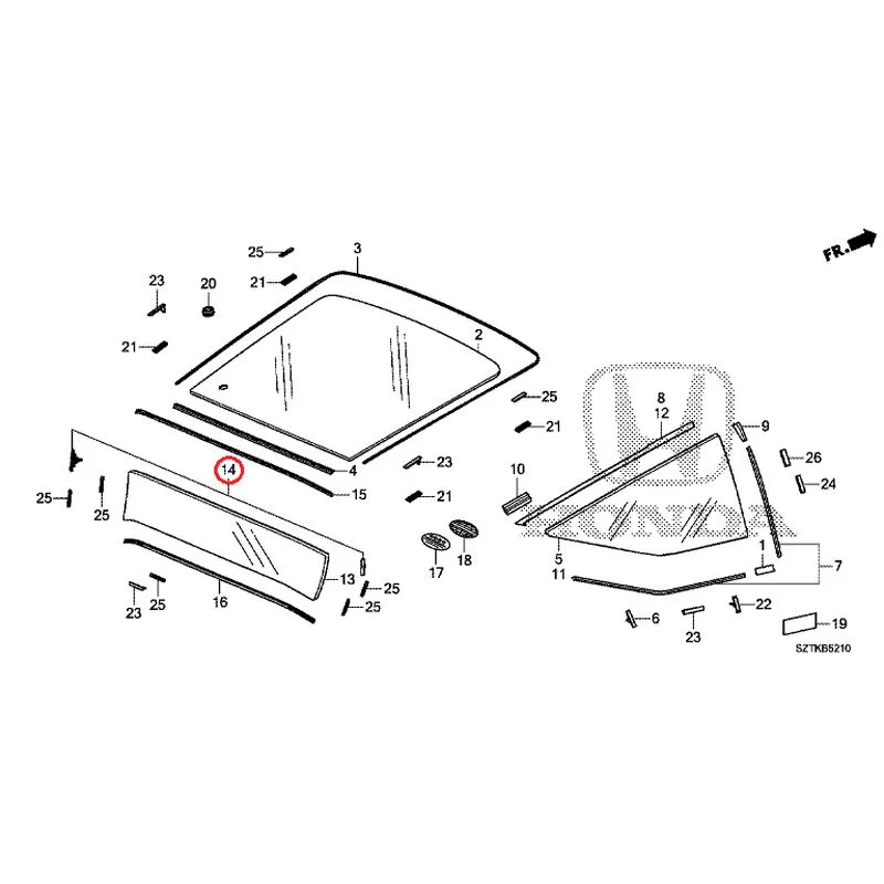 [NEW] JDM HONDA CR-Z ZF2 2014 Rear Windshield Glass GENUINE OEM - Image 18