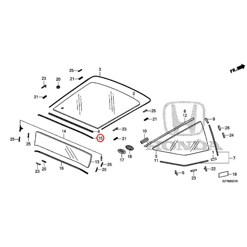 [NEW] JDM HONDA CR-Z ZF2 2014 Rear Windshield Glass GENUINE OEM - Image 19