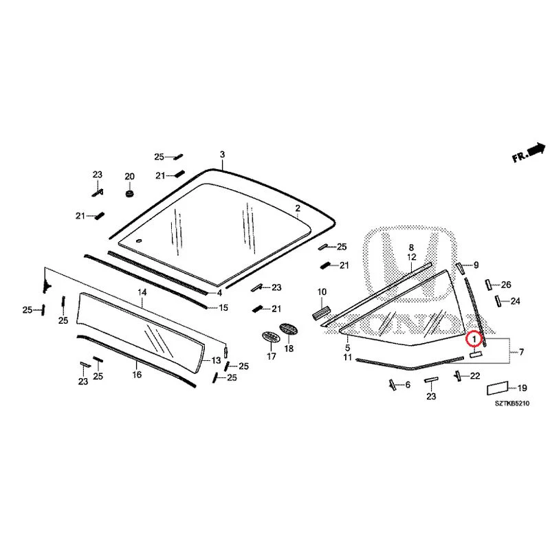 [NEW] JDM HONDA CR-Z ZF2 2014 Rear Windshield Glass GENUINE OEM - Image 2