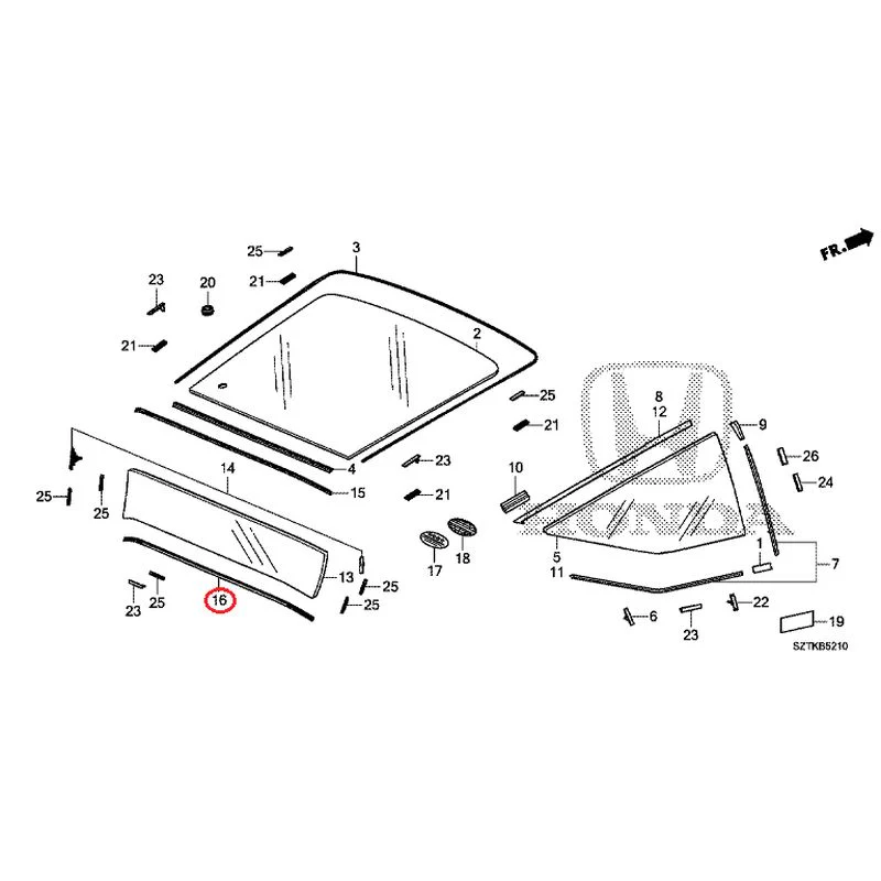 [NEW] JDM HONDA CR-Z ZF2 2014 Rear Windshield Glass GENUINE OEM - Image 20