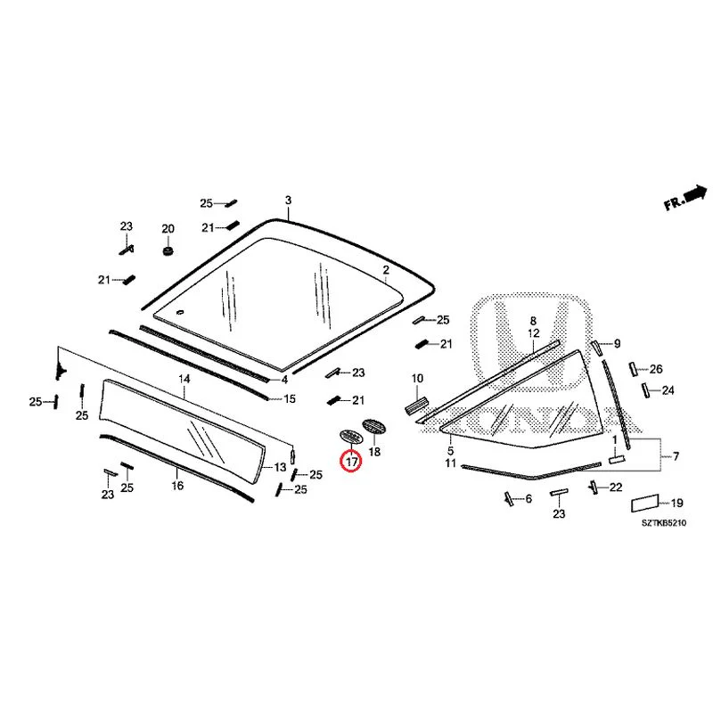 [NEW] JDM HONDA CR-Z ZF2 2014 Rear Windshield Glass GENUINE OEM - Image 21