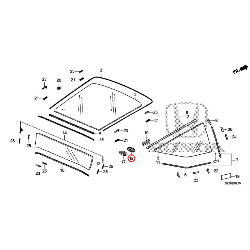 [NEW] JDM HONDA CR-Z ZF2 2014 Rear Windshield Glass GENUINE OEM - Image 22
