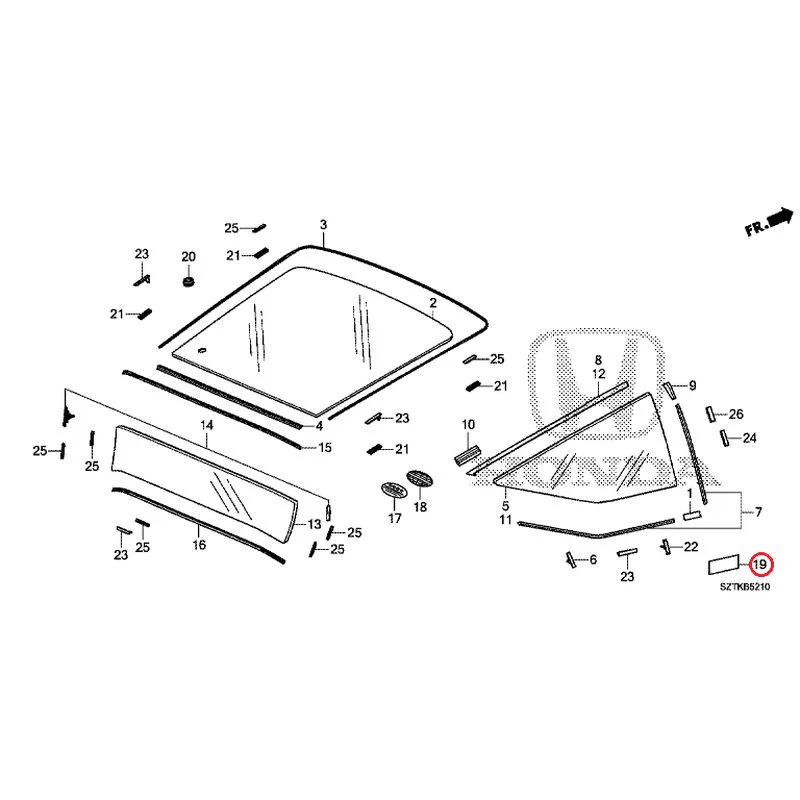 [NEW] JDM HONDA CR-Z ZF2 2014 Rear Windshield Glass GENUINE OEM - Image 24
