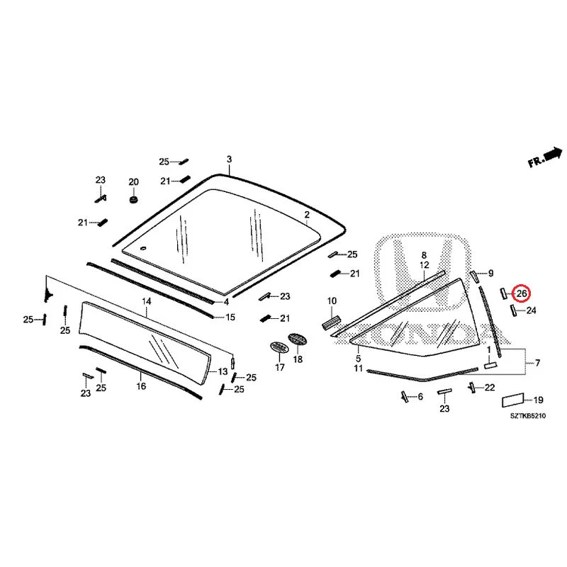 [NEW] JDM HONDA CR-Z ZF2 2014 Rear Windshield Glass GENUINE OEM - Image 31