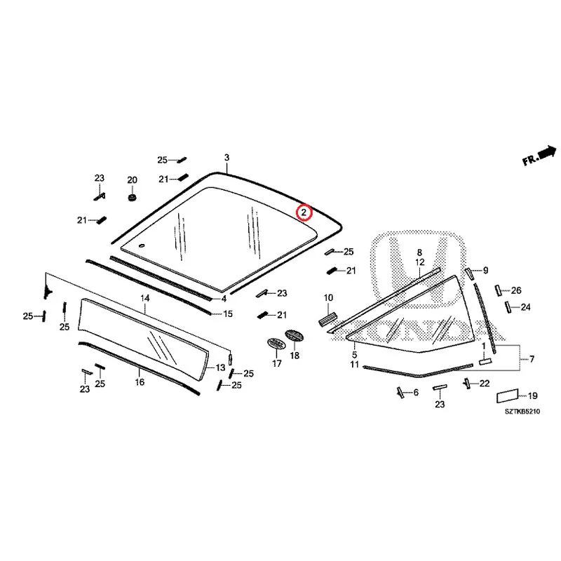 [NEW] JDM HONDA CR-Z ZF2 2014 Rear Windshield Glass GENUINE OEM - Image 4