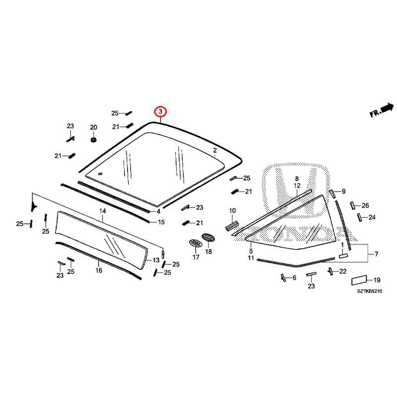 [NEW] JDM HONDA CR-Z ZF2 2014 Rear Windshield Glass GENUINE OEM - Image 5