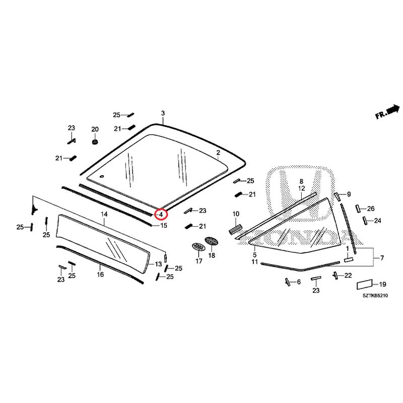 [NEW] JDM HONDA CR-Z ZF2 2014 Rear Windshield Glass GENUINE OEM - Image 6
