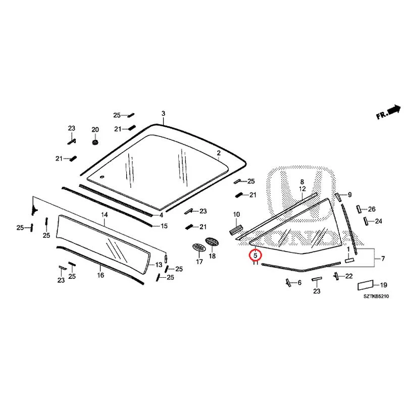 [NEW] JDM HONDA CR-Z ZF2 2014 Rear Windshield Glass GENUINE OEM - Image 8