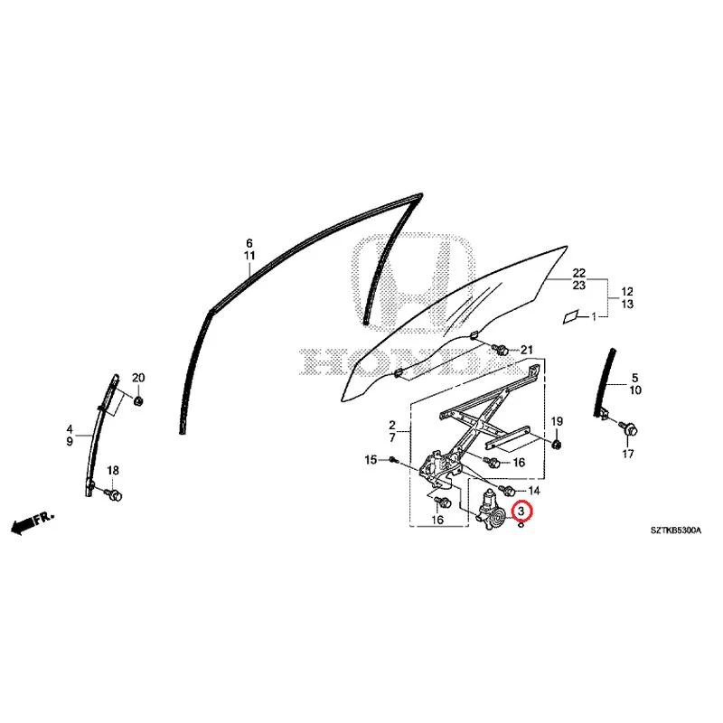[NEW] JDM HONDA CR-Z ZF2 2014 Door Glass/Regulator GENUINE OEM - Image 3
