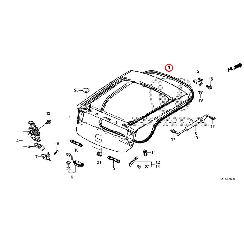 [NEW] JDM HONDA CR-Z ZF2 2014 Tailgate GENUINE OEM - Image 5